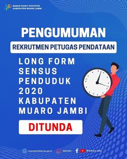 Pengumuman Rekrutmen Terbuka Petugas Pendataan LF SP2020 Kabupaten Muaro Jambi