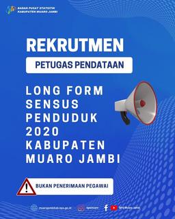 Rekrutmen Terbuka Petugas Pendataan LF SP2020 Kabupaten Muaro Jambi